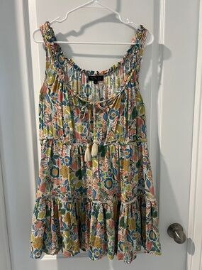 Rachel Zoe Multi-Color Floral Tiered Top with Tassel